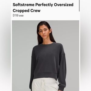 Lululemon Softstreme Perfectly Oversized Cropped Crew in green